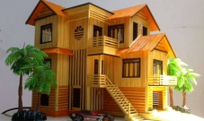 Cách làm nhà biệt thự bằng tăm tre cực kì đẹp